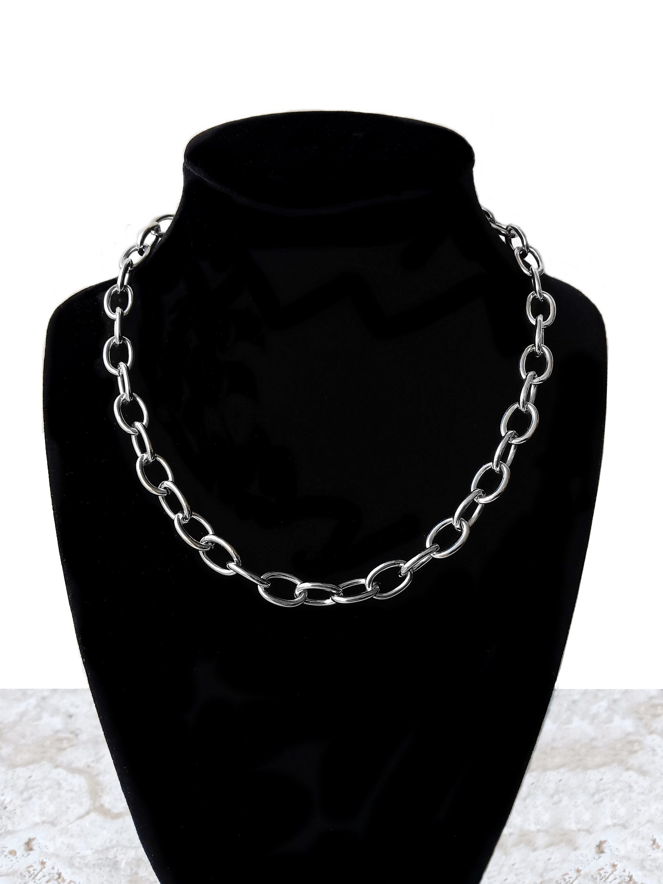 9mm Oval Silver Shiny Color Stainless Steel Necklace Bracelet Chain Unisex Customisable Size Unique Jewelry Tarnish Resistant Strong